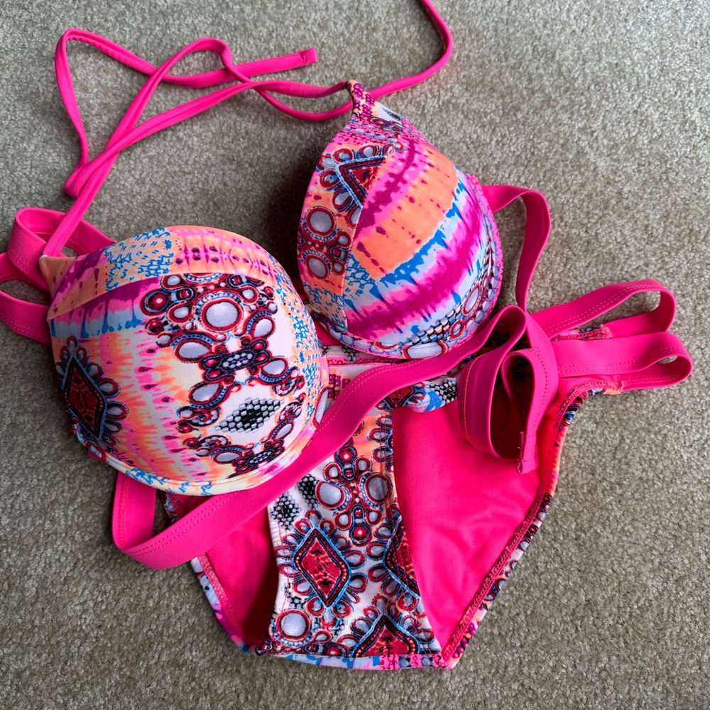 Barbie hot pink Tinibikini geometric bikini